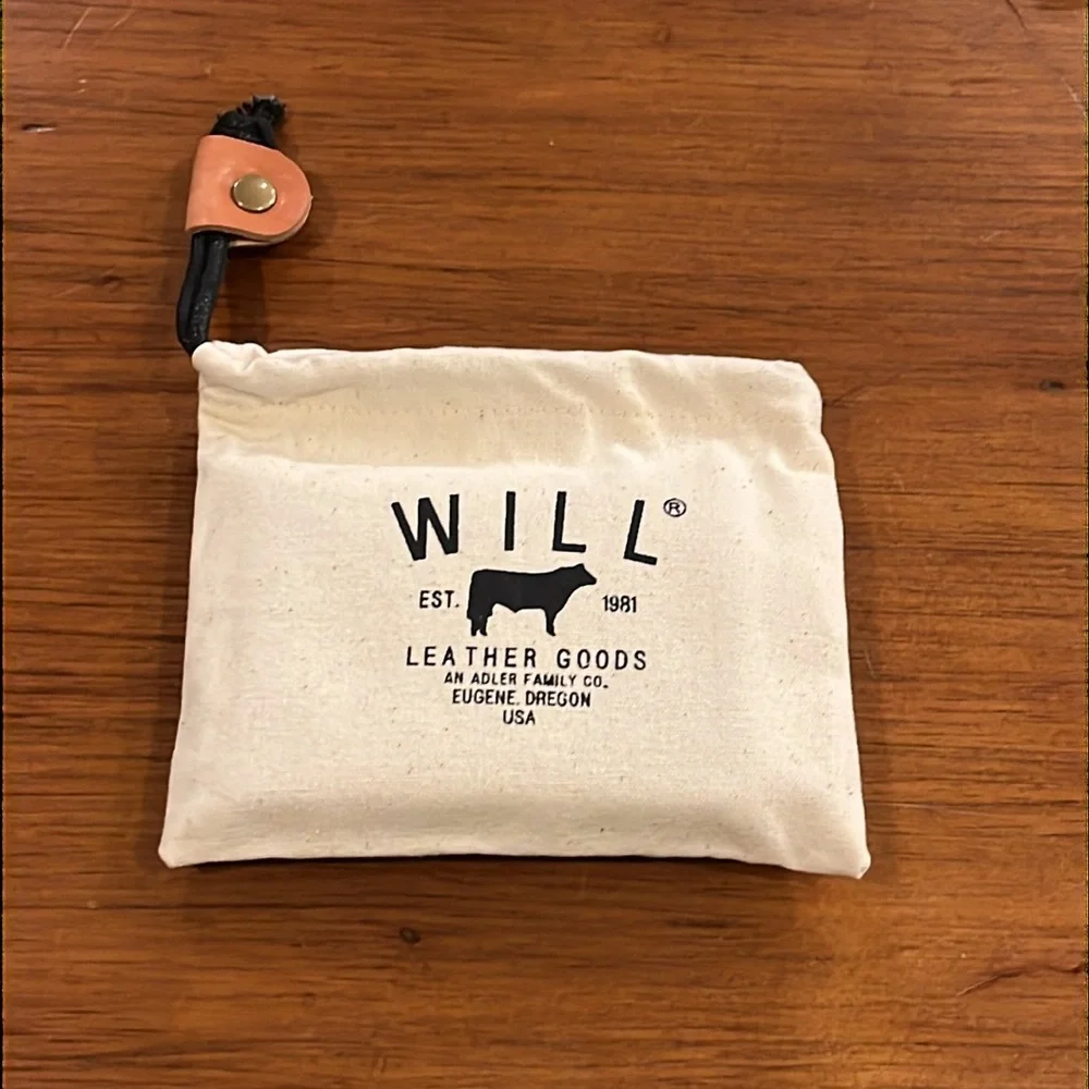 Will Leather Goods Trifold Black Leather Wallet ID Card Bill Slots